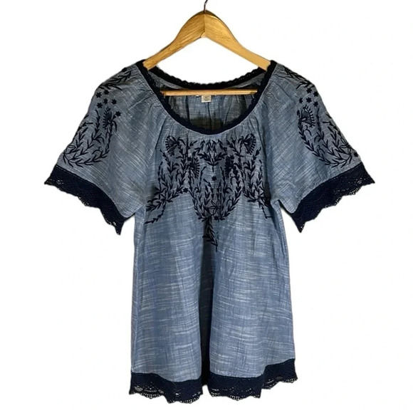 Sundance Embroidered Peasant Blouse Size XS Boho Travel Vacation Summer Casual - Picture 6 of 6